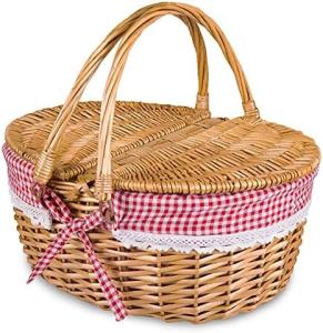 Quality Wicker Picnic Basket with Lid and Handle Sturdy Woven Body with Washable Lining for Easter,Mother's Day,Outdoor Camping wholesale