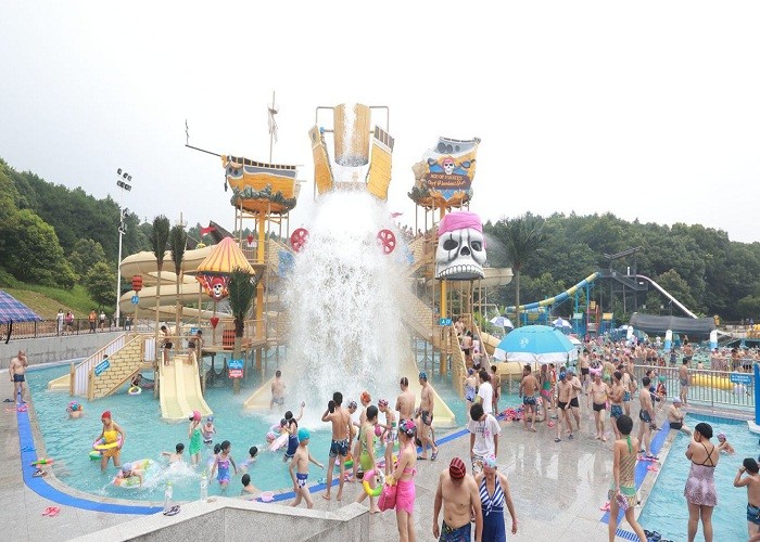 Young Adult Fiberglass Aqua Playground Water Play Slide