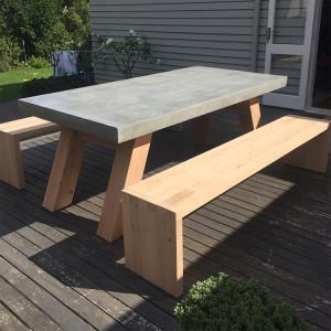 Quality Water Proof Resisitant GRC Concrete Table Set for Enduring Luxury Concrete Outdoor Furniture wholesale