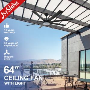 Quality Gym 64 Inch Metal Blade Ceiling Fan 8 Aluminum Blades Brushless Motor wholesale