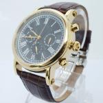 High quality Stainless steel fashion watch with geniune leather strap