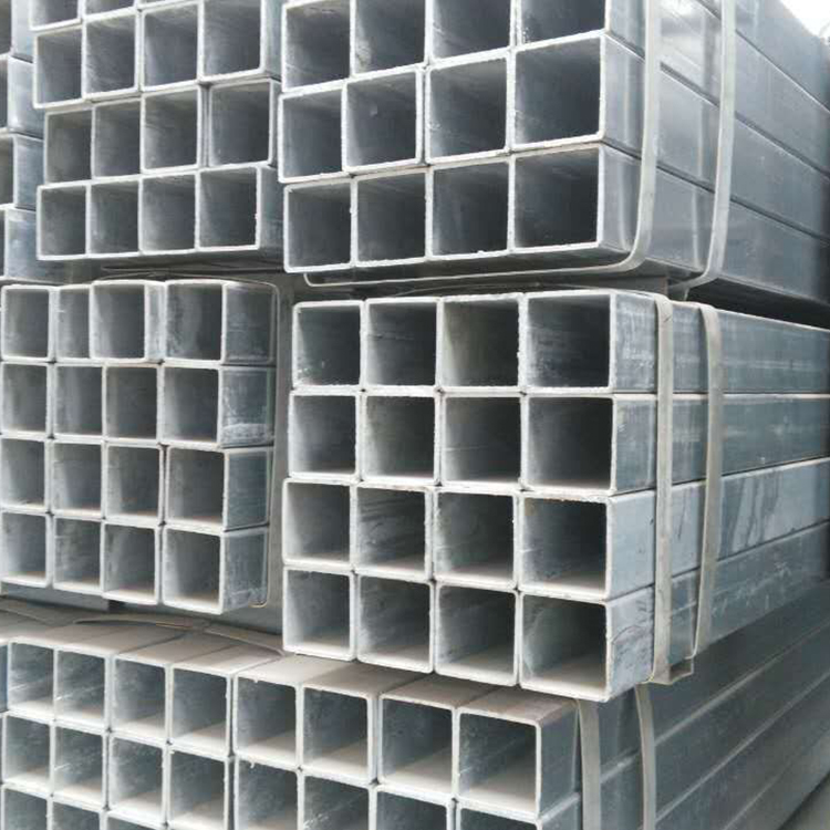 Hotrolled Gi Square Steel Pipe , Spangled Galvanised Rectangular Tube