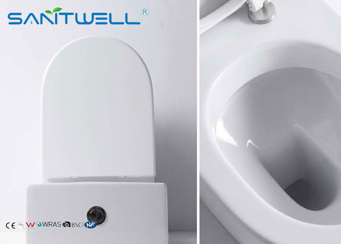 American Standard Siphonic Ceramic Toilet Dual Flush Normal Height Round Front WC with Liner White 2-Piece
