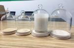 Domed Handmade Home Scented Candles Organic Cafe Decoration With Wood Base