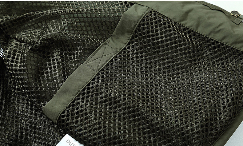 Tactical Custom Utility Outdoor Fishing Sleeveless Lightweight Utility Knit Waistcoat Men Multi Pocket Vest for Workout