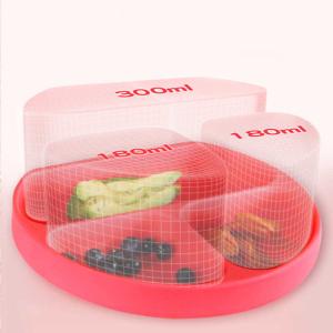 Quality Red Silicone Childrens Plates Unbreakable Silicone Suction Divided Plate wholesale
