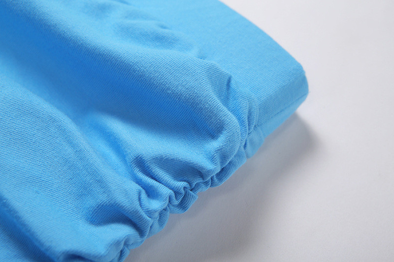 Blue Two Piece Casual Set Short Sleeve V Neck T Shirt High Waist Bodycon Skirt
