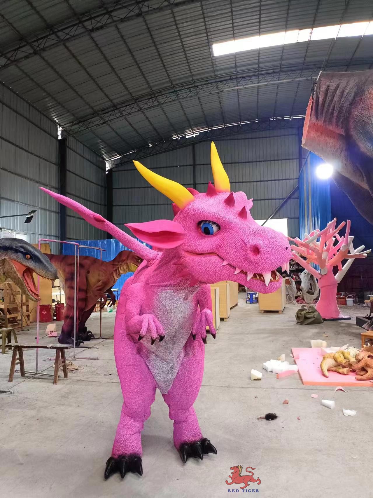 Customized Cartoon Dragon Costume Animatronics Dinosaur Lovely Costume For Kids Park