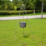 6 People Campfire BBQ Stove Grill Tripod Pot Hanger Picnic Fire Bracket Aluminum
