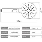 3 Function 270*120mm Bathroom Handheld Shower Head