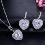 Fashion Silver Color Jewelry Sets Bridal Necklace Earrings Bracelet Wedding