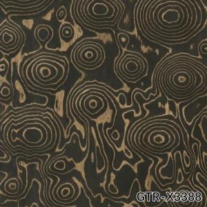 Quality Artificial Wood Veneer of Golden Tree Ring 0.30mm G.TR-X3388 Slice Cut For Cabinet Face wholesale