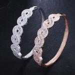 Fashion Bangle cuff Gold Filled AAAAA Cz stone Party Bracelets Bangles for women
