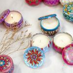 8 Pack Yoga Aroma Candle Set Tin Scented Candle Spirit Healing