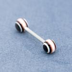 Internally Threaded Scoop Tongue Piercing Jewelry 16mm 14G Golden Moon