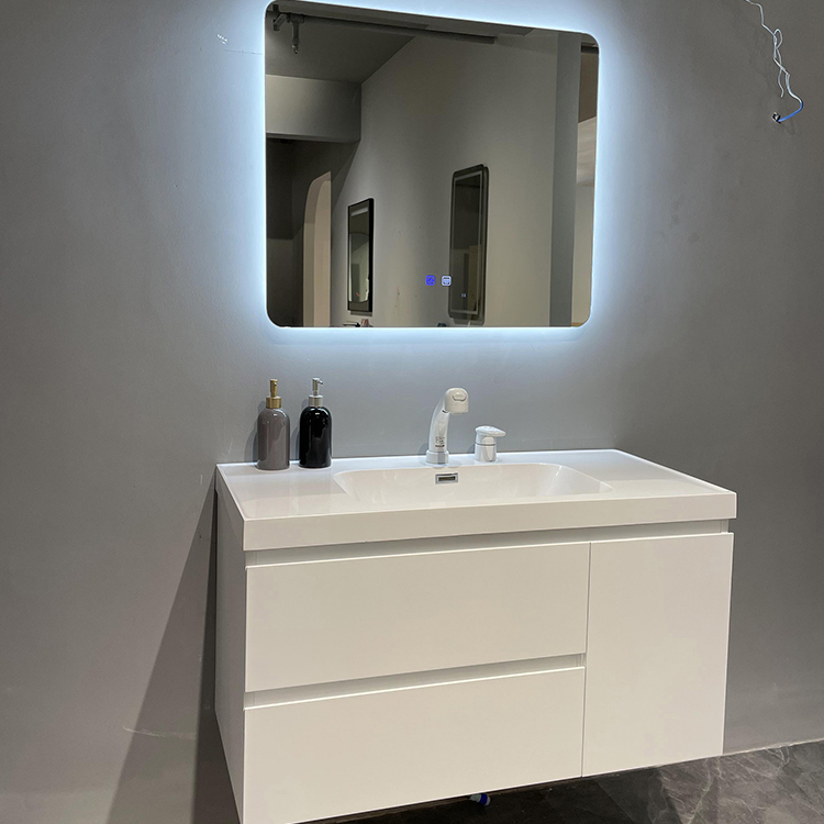 Width Customized Freestanding Wall Bath Vanity Set Solid Wood Pvc Bathroom Vanities
