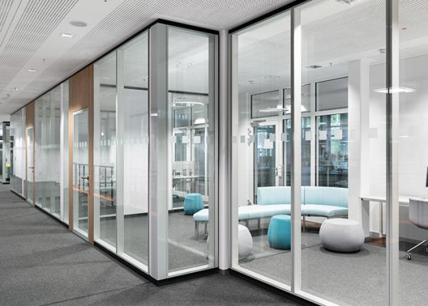 Framed Conference Room Partition Walls Glass Or Solid Wall Support Aluminum