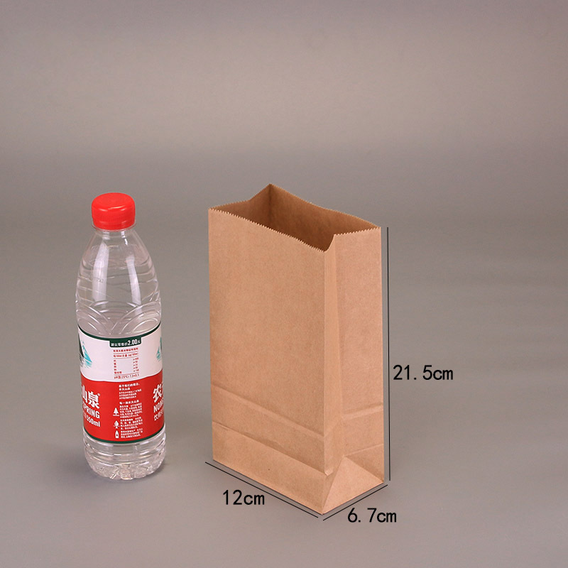 Custom Order Accepted Food Grade Kraft Paper Bag Without Handle for Bread Packaging