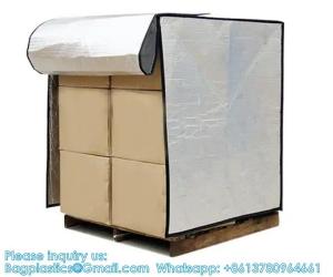 Quality Thermal Hood Moistproof Insulated Pallet Cover With Zipper Pallet Cover Cold Shipping Packaging Insulated Pallet Bag wholesale