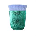 Foundation Face Kabuki Brush Glitter Blue Round Shaped Plastic Handle