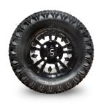 10 Inch Golf Cart Wheel And Tire Combo 20×10-10 ATV Machined/Glossy Black