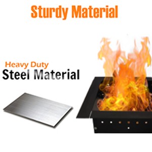 Heavy Duty Steel Square Fire Pit Insert Ring Liner 24" Inside 32" Outside Diameter for Outdoor Wood Burning Fireplace Camping