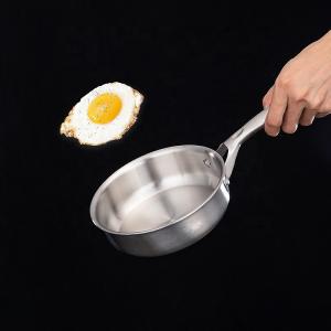 Quality Good Quality Cookware 16 CM Mini Pans Eggs Cooking Fry Pans 18/8 Stainless Steel Frying Pan With Stainless Steel Handle wholesale