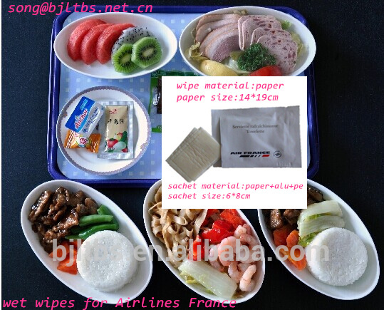 OEM manufacture single package Airlines wet wipes