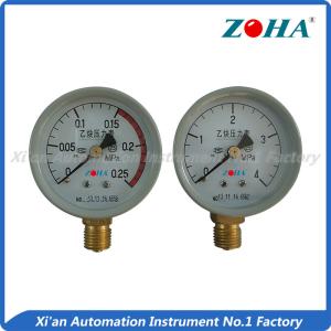 Quality Acetylene Medium Brass General Pressure Gauge With Bottom Mounting 63mm wholesale