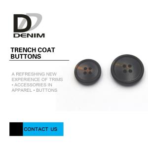 Quality Black Brown Four Hole Button , Plastic Replacement Buttons For Coats wholesale