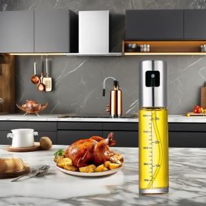 Quality Stainless Steel and Glass Olive Oil Sprayer for Camping Kitchen Utensil 17.8*4cm wholesale