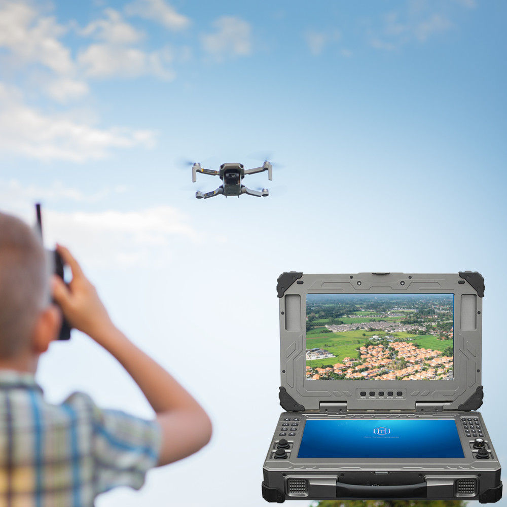 HXDRL-13D-75U 13.3 Inch LCD Double Screen 1920*1080 Resolution UAV Ground Station Terminal System