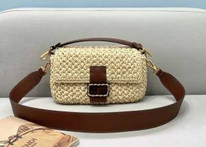 Quality Newest Classic Baguette model Bag Straw Weaving Series Of Pure Hand Woven Handbag Lazy French Style Cross-Body Bag wholesale
