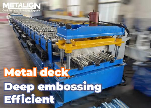 High Friction Surface Embossing Floor Deck Forming Machine For YX70-165 Metal