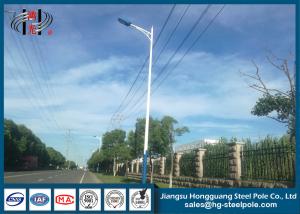Quality Single Arm Galvanized Tapered Outdoor Light Poles Q235 Height 8m Weather Resistance wholesale
