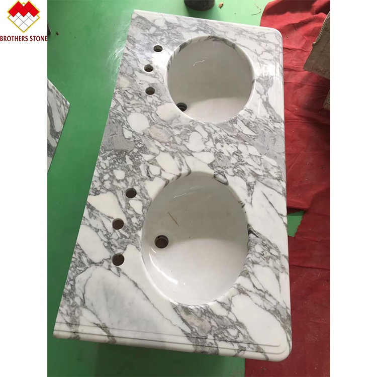 Statuario Venato Marble Italy White Marble Arabescato Marble Stone for Vanity Top