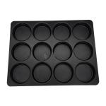 Round Black Plastic Chocolate Packaging Vacuum 12 Cavity Plastic Chocolate Tray