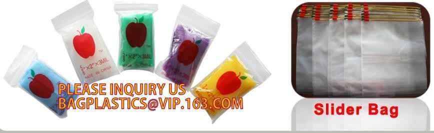 LDPE apple mini zip lock poly bag/printed plastic packaging bag, Apple Mini Zip lockk Baggies Mix Colors 1.5"x1.5"
