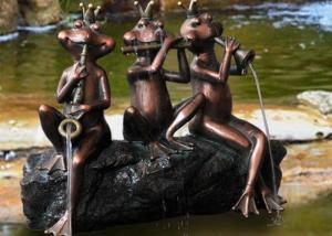 Quality Outdoor Polyresin Three Frogs Water Fountain Spitters wholesale