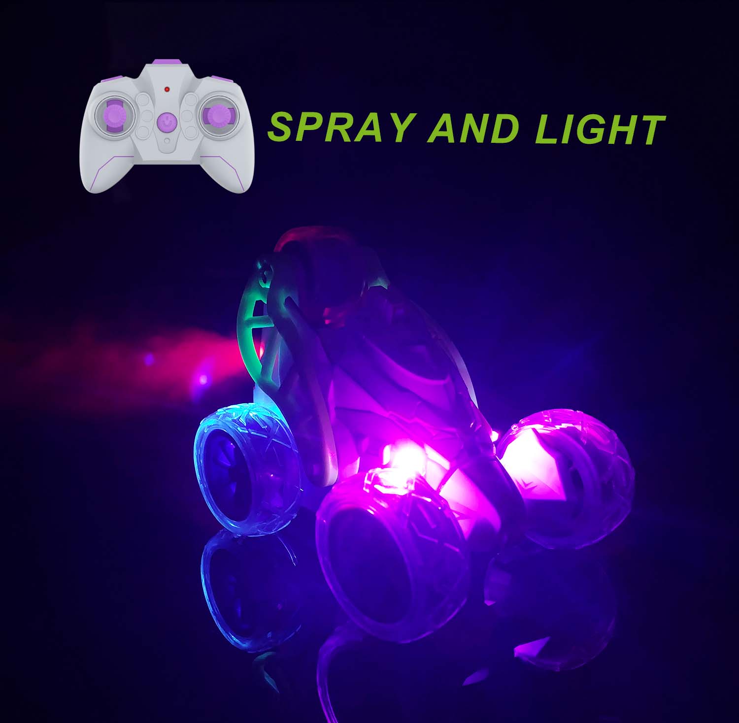 Expert Remote Control Stunt Car 360 Degree Rotation Car With Light Music Spray Toys For Kids Playing Time 18 Mins