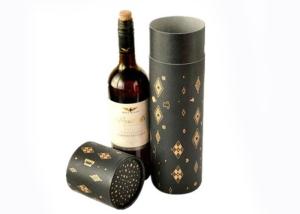 Quality PU Tube Kraft Paper Single Bottle Wine Box , Damp Proof Wine Carrier Box Recylced wholesale