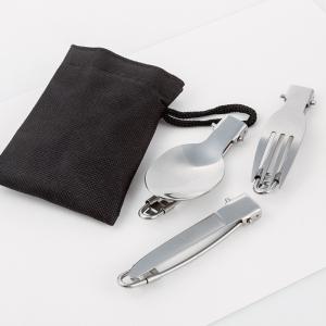 Quality Outdoor folding picnic tablewares stainless steel 9.5 cm logo customized wholesale