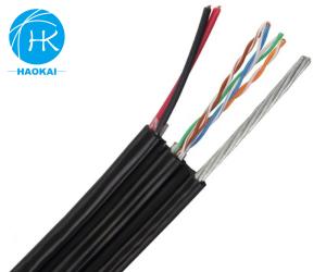 Quality Outdoor UTP CAT5E Cable Pure Copper LAN Cable With Power And Messenger wholesale