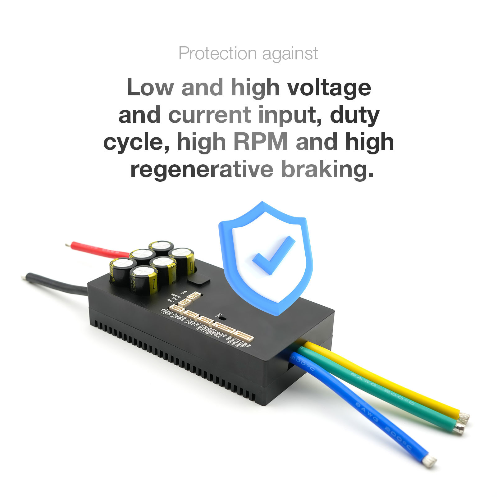 75V Programmable VESC Motor Controller With Regenerative Braking For Multi Rotor Drone