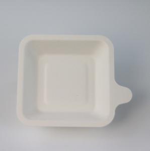 Quality 110mm Oilproof Square Compostable Plates , Waterproof Disposable Bagasse Plates wholesale