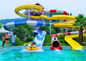 Quality Adult Construction Spiral Swimming Pool Slide Theme Park Water Slide 90 KW Power wholesale