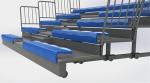 Full Automatic HDPE Bench Retractable Gym Bleachers / Indoor Basketball