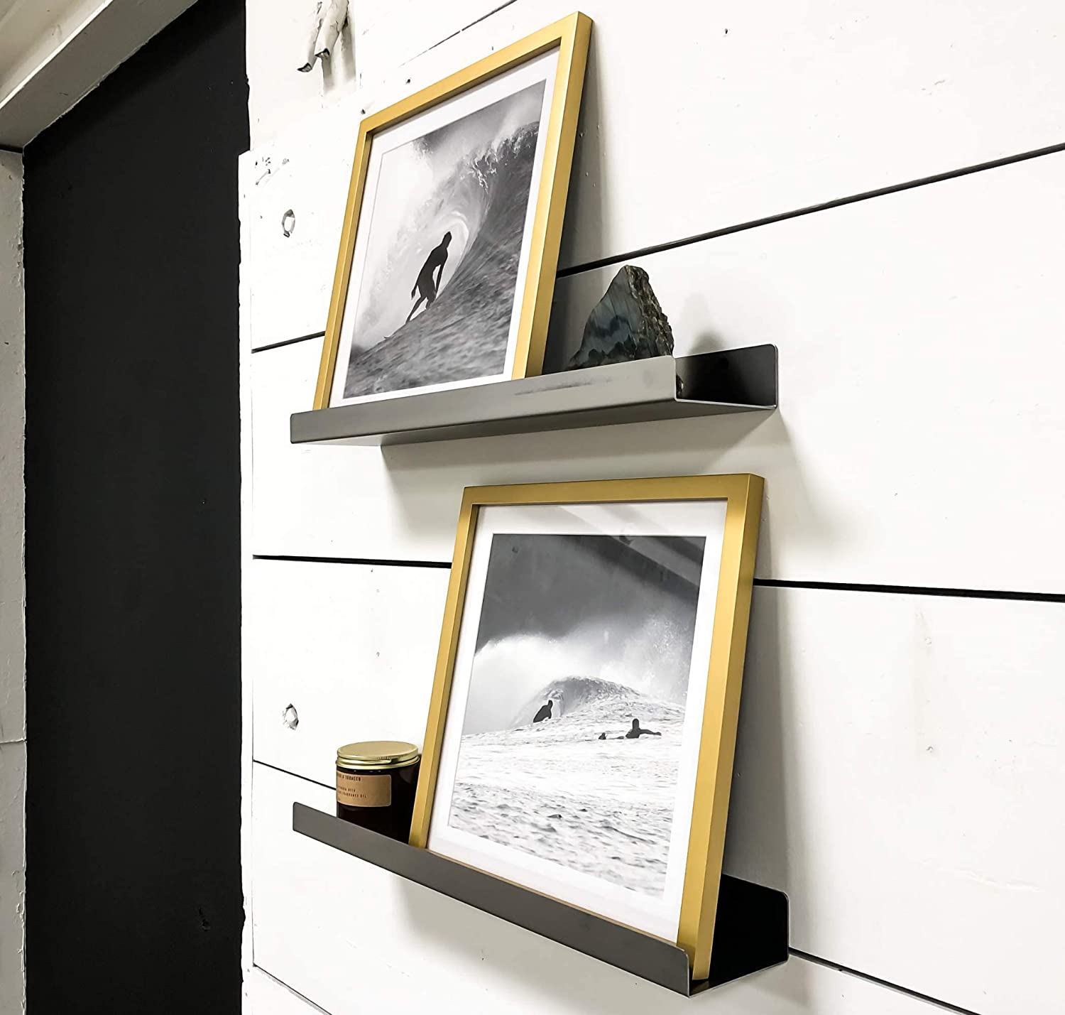 Wall Mounted Floating Shelves Wide Steel Display Ledges Large Storage Rack for Room/Kitchen/Office