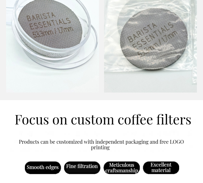 Minimalist Design 58mm Customized Size Stainless Steel Coffee Filter for Espresso Puck