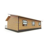 EU Modern 3 Bedroom Flat Pack Container Houses Wooden External Wall and